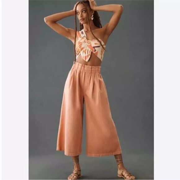 Anthropologie Pants - Anthropologie Pilcro High-Rise Cropped Paperbag  Wide Leg  Jeans | Size L